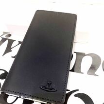 送料込●新品●箱付 価14300円 Vivienne Westwood スマホケース 黒H iPhone7 8 SE2 3同等サイズ対応 ワールドトラベル 手帳型 ヴィヴアン_画像2