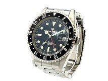 中古 駆動OK INCIPIO インキピオ GMT SS デイト 3針 黒文字盤 メンズ 腕 時計 自動巻き_画像2