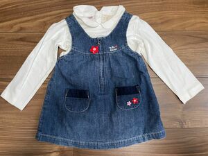 ミキハウス ジャンパースカート ワンピース 80 zara baby ブラウス　セット