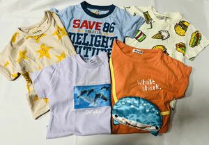 福袋3F142*激安sale!!新品 こども服 半袖Tシャツ５枚 size100+キャンパストートバック(定価1000円)付　1枚★福袋