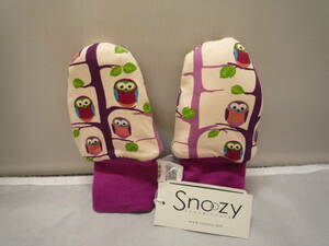 *snoozysn-ji- рукавица перчатки защищающий от холода мелкие вещи флис симпатичный сова Швеция бренд не использовался товар *8