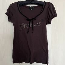 ★JILL STUART ジルスチュアートトップス リボン 半袖Tシャツ 濃い茶色 数回着用 フリーサイズ_画像4