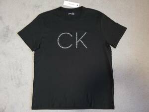 新品未使用！ カルバンクライン メンズ ラバーckロゴ Tシャツ Lサイズ ブラック 黒 半袖 カットソー Calvin Klein