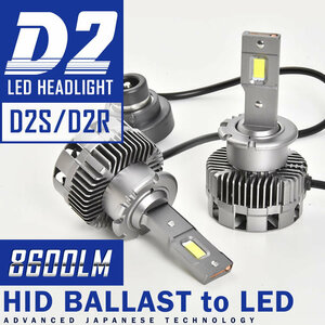 オデッセイ D2S D2R LEDヘッドライト ロービーム 2個セット 8600LM 6000K ホワイト発光 12V対応 RA6/7