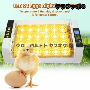 自動孵卵器 インキュベーター LED液晶 24枚 鶏 にわとり ウズラ あひる 鴨 大容量 孵化器 鳥類全自動 デジタル温度制御装置