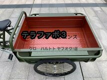 24インチ大人用三輪車 三輪車高齢者用 女性男性 大人用貨物三輪車 最大負荷200kg 三輪車 大容量 貨物バスケット後カゴ付 緑色_画像2