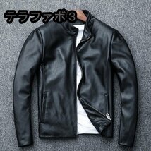 メンズジャケット　レザー タイト 牛革 本革ジャケット ブルゾン オイルレザー Ｓ～5ＸＬ ブラック_画像2