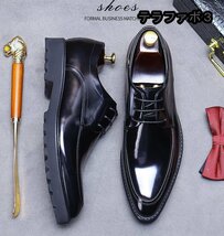 新品 ビジネスシューズ メンズ 本革 レザーシューズ 職人手作り 革靴 上質 フォーマル 紳士靴 大人気 ブラック 24.5cm~27.5cm_画像5