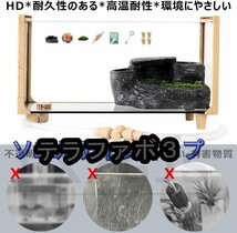 亀 水槽 大きい ガラス ボックス 80x28x27cm カメの水槽 タートルタンク 排水管付き 日向ぼっこ台 爬虫類 両生類 亀観察飼育_画像6