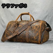 美品 ボストンバッグ メンズ本革 トラベルバッグ 革 旅行バッグ 旅行鞄 ゴルフバッグ スポーツバッグ レザー バケッ大容量 出張用 茶色_画像3