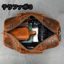 美品 ボストンバッグ メンズ本革 トラベルバッグ 革 旅行バッグ 旅行鞄 ゴルフバッグ スポーツバッグ レザー バケッ大容量 出張用 ブラウン_画像6