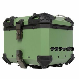 リアボックス 大容量45L モノキーケース バイク用トップケース 取り付け金具付き ハンドル付 バイク用収納ケース 防水 頑丈 鍵2本 グリーン