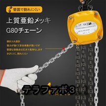 チェンブロック チェーンローラー ミニサイズ 軽量化 携帯しやすい 1T/6M 合金鋼 チェーンローラー ヒッパラー 荷締機_画像4