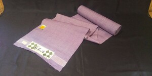 手織紬/紫/しゃれ着/カジュアル/普段着/正絹/未仕立て/着尺/KKA906