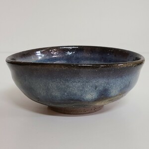  Hagi . mountain root Kiyoshi . deep plate blue Hagi middle pot unused (aj93)