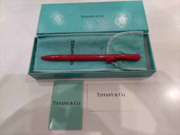 (送料込み 未使用)ティファニーTiffanyボールペン ティアドロップ赤