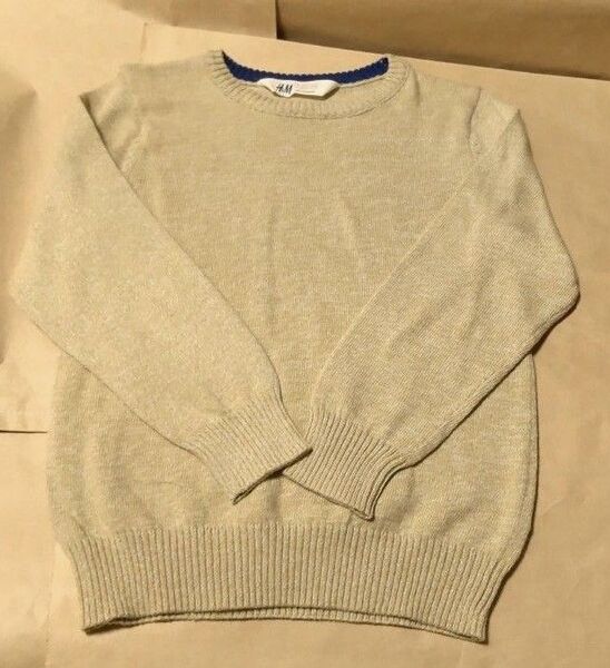 H&M エイチアンドエム キッズ 子供 ベージュ クルーネック セーター