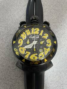  GaGa Milano chronograph 48 black × yellow operation verification ending 