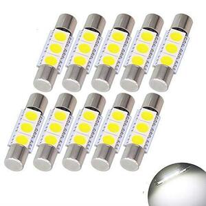 28mm/29mm T6.3×28mm LED 3SMD 5050 12V 28mm/29mmにフィット ホワイト/白 バニティ バイザー ルームランプ/ミラーライト/読書灯/ドームラ