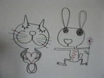 猫　ハート猫　ワイヤーアート　ワイヤークラフト　針金細工　ハンドメイド　壁飾り_画像3