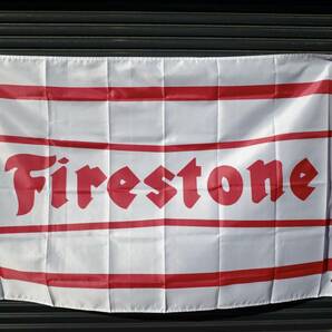新品 Firestone ファイヤーストーン フラッグ FLAG WHITE バナー 看板 世田谷ベース インテリア ガレージ タイヤ hotrodの画像1