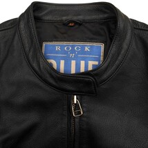 ROCK'n'BLUE 牛革レザー 黒 42 ライダースジャケット L ライディングジャケット 肩&肘ソフトパッド内蔵 ブラック パテッド ロックンブルー_画像5