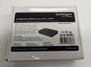 【送料無料】スターテックドットコム ビデオスイッチャー HDMIディスプレイ切替器セレクター 4K60Hz対応 3x HDMI+1x DisplayPort入力ポート