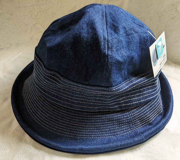 【即決】新品◇レディースハット(M) デニム ネイビー サイズ調整機能付帽子 未使用/美品タグ付 ※送料無料