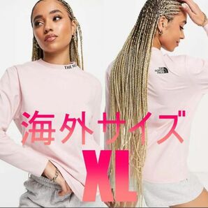 ノースフェイス　Zumu ロングスリープ　男女兼用　Tシャツ　XL 薄ピンク　オシャレ