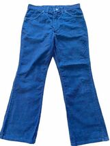 ●●vintage 80's us製 wrangler ラングラー ブーツカットコーデュロイパンツ w32（w80l70）紺●●_画像2