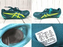 【9yt005】陸上競技用スパイクシューズ asics アシックス 1093A167 エフォート EFFORT 13 グリーン×イエロー サイズ：23.5ｃｍ◆y98_画像3