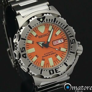 1円～◎極上美品◎SEIKO セイコー ダイバースキューバ【オレンジモンスター】メンズ 自動巻き SKX781 7S26-0350◎