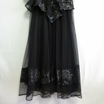 美品 21SS AMERI アメリ JACQUARD LAYERED TULLE DRESS 半袖 シアー ジャガード レイヤード マキシ丈 ワンピース 01110541090 S ブラック_画像7