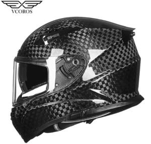 新入荷 VCOROS 12K炭素繊維 超軽量 ダブルレンズ ヘルメット フェイスオンロードヘルメット バイクヘルメット フルフェイス D-M