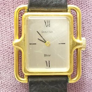 希少 Dior ディオール BULOVA ブローバ Wネーム 手巻き レディース 腕時計 ヴィンテージ アンティーク 元箱付 現状品 Z3941