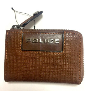  новый товар Police POLICE ячейка для монет Brown натуральная кожа кошелек 