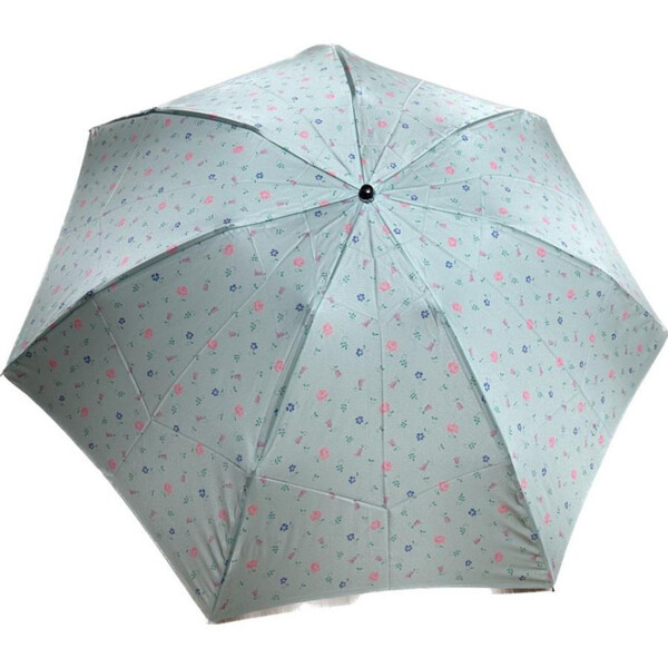 新品 ラデュレ 折りたたみ傘 軽量 総柄 花柄 ブルー 水色 晴雨兼用 紫外線対策