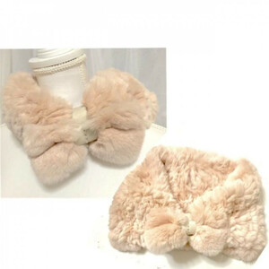  new goods fur ribbon ribbon muffler Rex Furla fur tippet FURLAn-ti- beige pink beige 