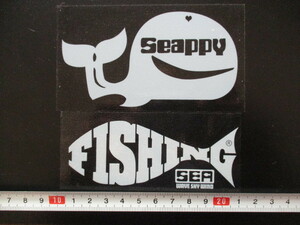 FISHING & SEAPPY ステッカー　FPP4　2枚セット ルアー ワーム ミノー ジグ エギ シーバス シーカヤック メタルジグ エギング ステラ 