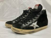 ★Golden Goose ゴールデングース★ FRANCY フランシー キャンバス ハイカット スニーカーシューズ 黒 ブラック 37 イタリア製 激安 GGDB_画像1