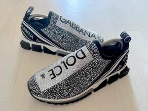 DOLCE&GABBANA ソレント スワロフスキー ストレッチスニーカー 42