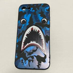 新品　iphoneケース7/8/SE2.3用 かっこよくファッショナブルな鮫 サメ柄 おしゃれ ブラック青 神龍 カモフラ 迷彩