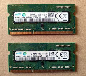 SAMSUNG DDR3L PC3L-12800S 4GBｘ2枚 8GB SO-DIMM 低電圧