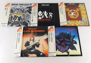 シン・リジィ Thin Lizzy 初回限定 紙ジャケ[CD]5枚セット/帯付/脱獄/サギ師ジョニー/悪名/ブラックローズ/ライヴ&デンジャラス/リジー