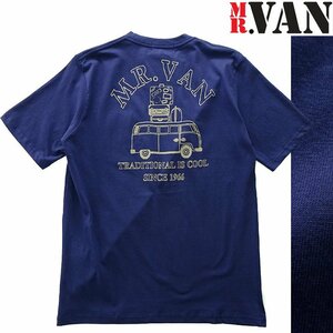 新品 MR.VAN ミスターヴァン 2023春夏 新作 プリント 半袖 Tシャツ M 紺 【va1732031_99】 メンズ カットソー ロゴ トランクケース