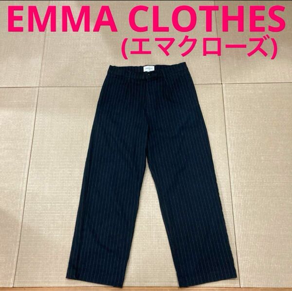 EMMA CLOTHES(エマクローズ)ストライプ柄チノパン・紺色