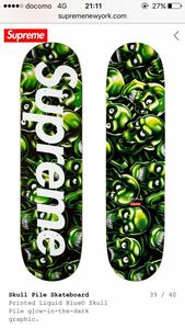 【白タグ／シュリンク付】supreme skull pile skateboard シュプリーム　スケボー デッキ