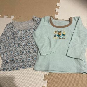 ベビー　肌着　キルティング　下着　長袖シャツ　２枚まとめて インナー ヒートテック 長袖Tシャツ