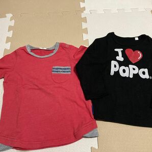 トップス　ベビー　長袖Tシャツ　ロンT 90 ２枚まとめて　 Tシャツ 長袖カットソー KIDS