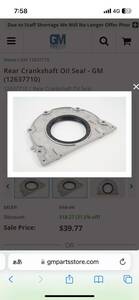 Rear Crankshaft Oil Seal - GM (12637710) 12637710 | 純正新品 リアクランクシャフトオイルシール カマロ キャデラック CTS ATS 国内在庫